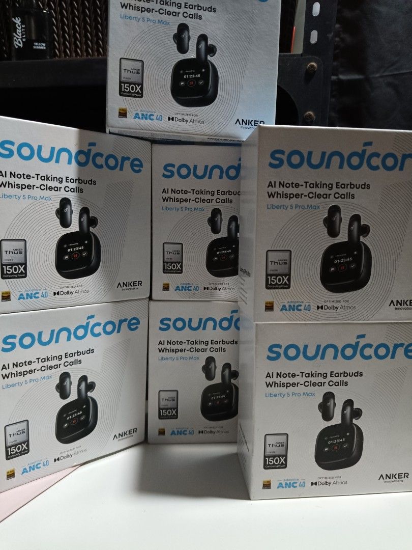 Soundcore Liberty 5 Pro Max AI Note-Taking Earbuds (Category: Earphones) located in Valenzuela. Submitted by joydcruz (Listing ID 1461883669, Image 1). Description: - Soundcore Liberty 5 Pro Max Earbuds - AI Note-Taking Feature - Whisper-Clear Calls - Adaptive Active Noise Cancellation (ANC) - Dolby Atmos Sound - Ideal for both calls and music listening - Get yours now - limited availability!.