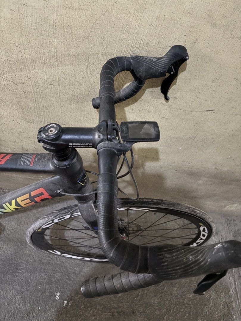 Spanker Road Bike (Category: Bicycles) located in Manila. Submitted by angely12 (Listing ID 1461896450, Image 3). Description: Dirty due to storage/ Needs cleaning Flat tires (nakatambak lang) Bring your own pick up preferrably face to face to check the item. No inclusions Price SLIGHTLY NEGOTIABLE Loc: Hermosa ,Tondo No returns/refund.