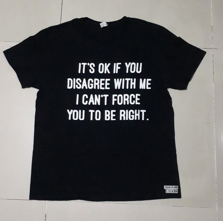 Statement Tee (Category: Tshirts & Polo Shirts ) located in Koronadal. Submitted by scottie_spliffin (Listing ID 1461800273, Image 1). Description: Size: Large (21x28) Condition/Color Rate: 10/10 Price: 300 Add SF (Courier Thru J&T).