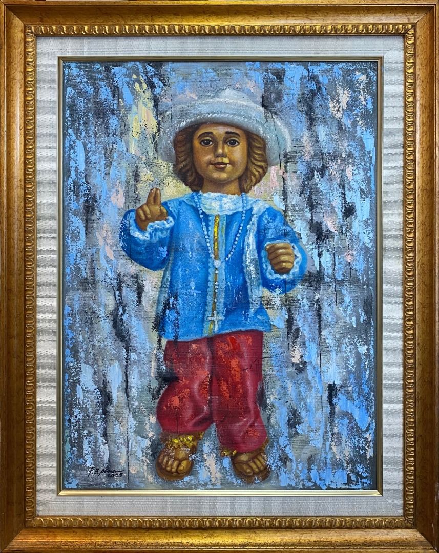 Sto. Niño - Fernando B. Sena (Category: Art & Prints) located in Taguig. Submitted by drybrushgallery (Listing ID 1461852717, Image 2). Description: Sto. Niño Fernando B. Sena, 2025 Acrylic and Oil on Canvas Artwork Dimension: 28" x 20" with Certificate of Authenticity PM FOR INQUIRY 0917 565 2917.