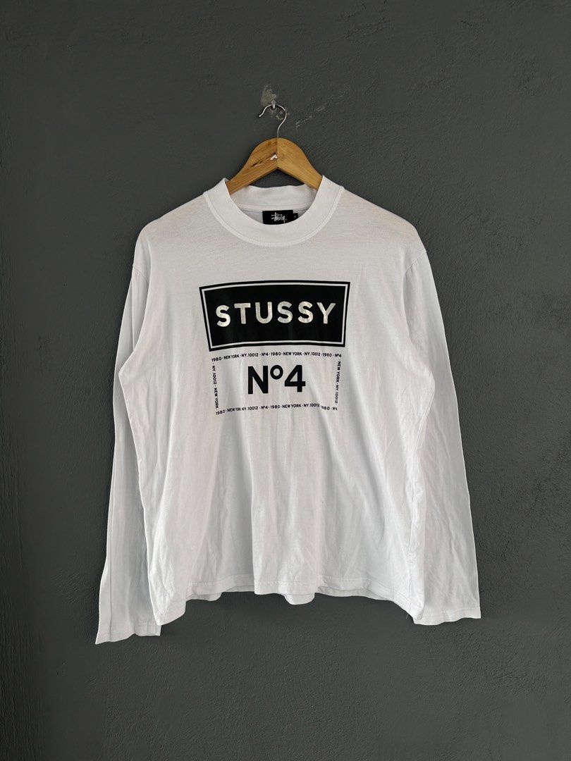 Stussy - N4 Sweater (Category: Coats, Jackets and Outerwear) located in Pasig City. Submitted by worn2wice (Listing ID 1461842403, Image 1). Description: Size Medium Measurements (in) Width 22 Length 26 Sleeve Length 23.5 Excellent condition Issue: one pinhole No copyright infringement intended. This post is for resale purposes only. All trademarks, logos, and brand names belong to their respective owners. .