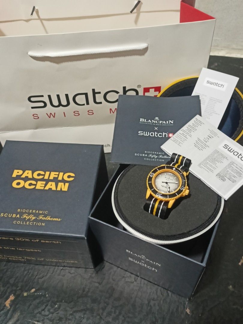 SWATCH BLANCPAIN (Category: Men's Watches) located in Manila. Submitted by bozzvash (Listing ID 1461894279, Image 2). Description: SWATCH BLANCPAIN TOP G'S QUALITY ✅ ROTATING INSERT BEZEL ✅ LUMINOUS ✅ LIGHWEIGHT ✅ AUTOMATIC MOVEMENT 1500 ONLY YES 1350 ONLY LANG PO TONDO MANILA ..