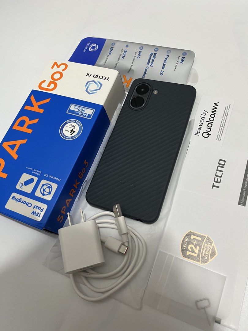 TECNO SPARK Go 3 64GB (Category: Android Others) located in General Trias. Submitted by iiamjh (Listing ID 1461884706, Image 3). Description: 📱 FOR SALE: TECNO SPARK GO 3 64GB — ₱4,000 ONLY (LP) ✨ TECNO SPARK Go 3 | 64GB ROM 📱 6.75” HD+ 120Hz Display ⚡ UNISOC T7250 Octa-Core Processor 💾 4GB RAM + 4GB Extended RAM 📸 13MP Rear Camera 🤳 8MP Front Camera 🔋 5000mAh Battery 🔌 15W Fast Charging 💜 Aurora Purple color 📦 INCLUSIONS: 📱 TECNO SPARK