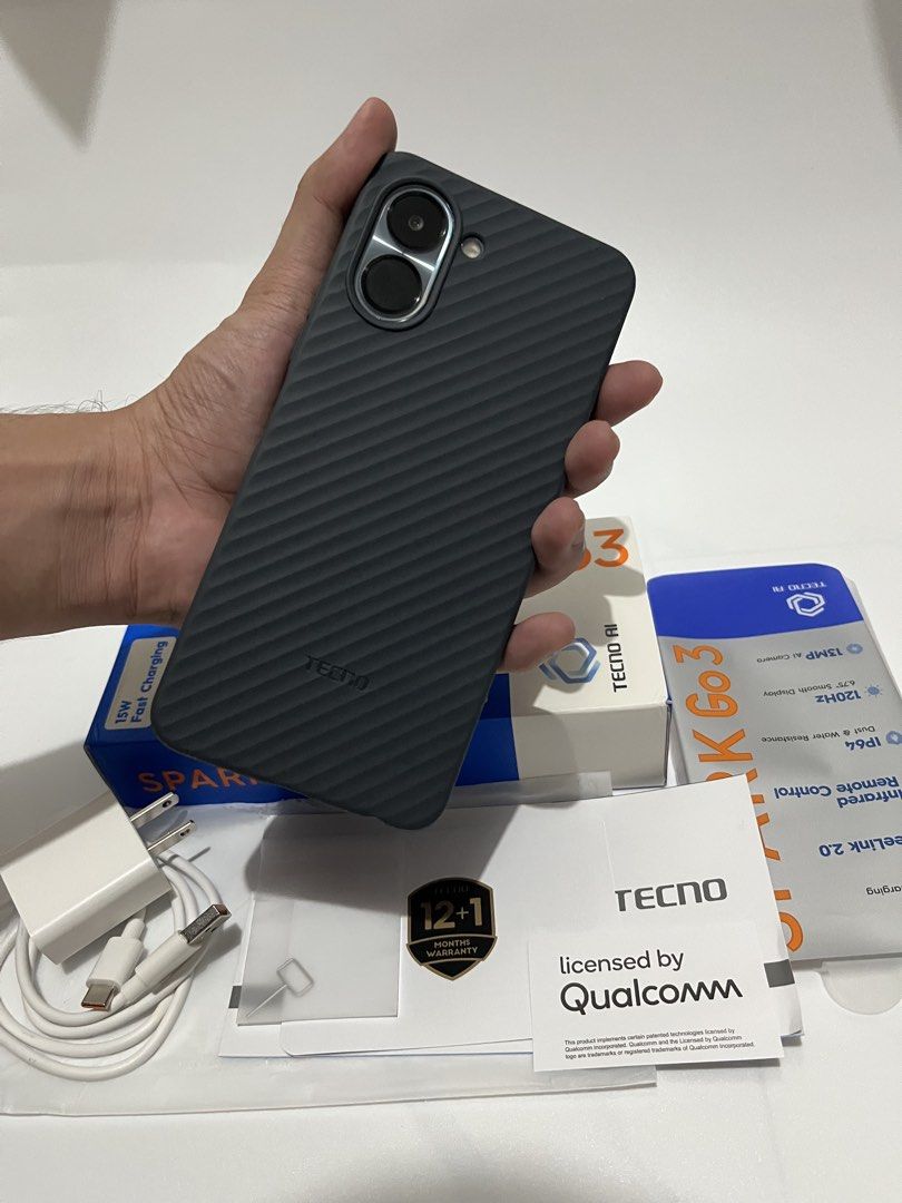 TECNO SPARK Go 3 64GB (Category: Android Others) located in General Trias. Submitted by iiamjh (Listing ID 1461884706, Image 2). Description: 📱 FOR SALE: TECNO SPARK GO 3 64GB — ₱4,000 ONLY (LP) ✨ TECNO SPARK Go 3 | 64GB ROM 📱 6.75” HD+ 120Hz Display ⚡ UNISOC T7250 Octa-Core Processor 💾 4GB RAM + 4GB Extended RAM 📸 13MP Rear Camera 🤳 8MP Front Camera 🔋 5000mAh Battery 🔌 15W Fast Charging 💜 Aurora Purple color 📦 INCLUSIONS: 📱 TECNO SPARK