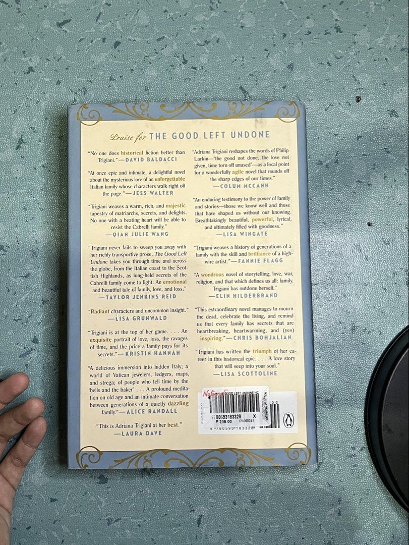 The Good left undone adrianaTrigaiani (Category: Storybooks) located in Rizal. Submitted by chickenprelove (Listing ID 1461904798, Image 3). Description: brand new, legit copy HARD BOUND .