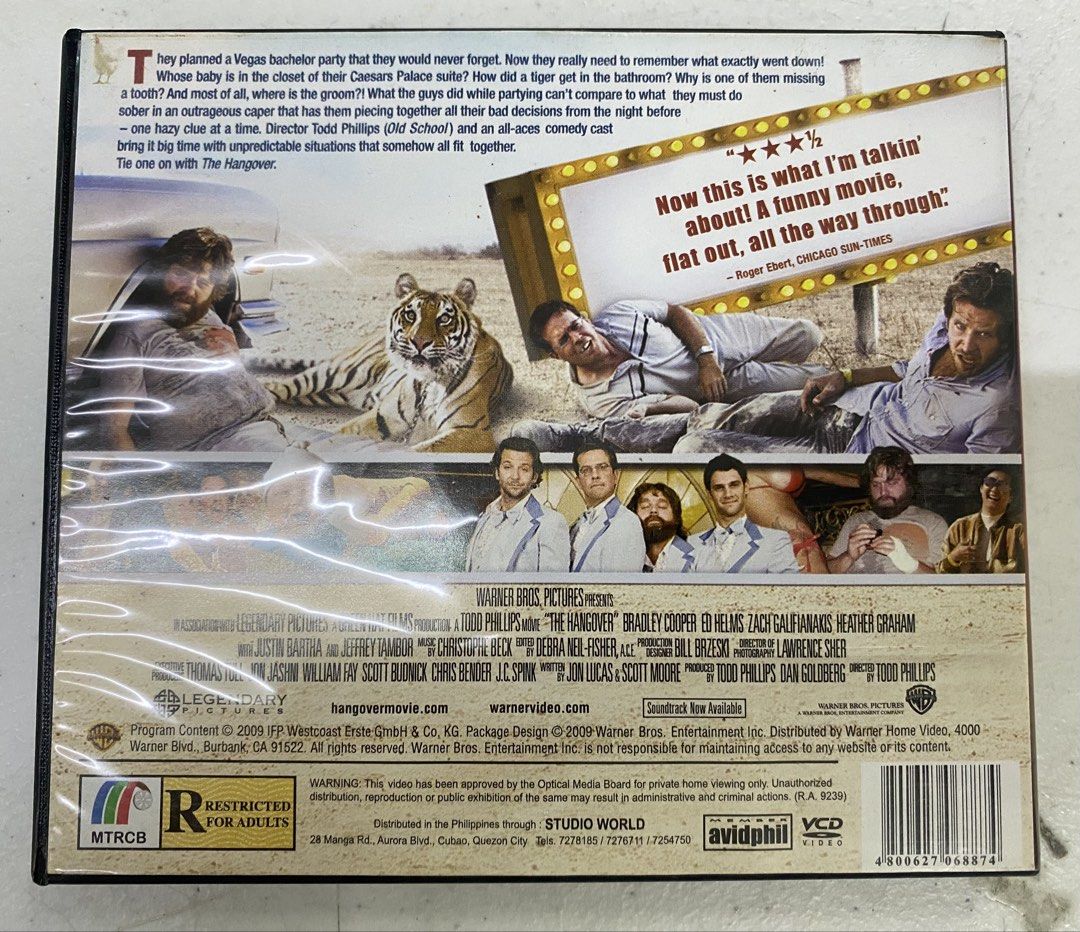 The Hangover - Philippines Original Video CD 2 VCD - VG Condition (Category: CDs & DVDs) located in Manila. Submitted by madmaxshop (Listing ID 1461816056, Image 2). Description: .