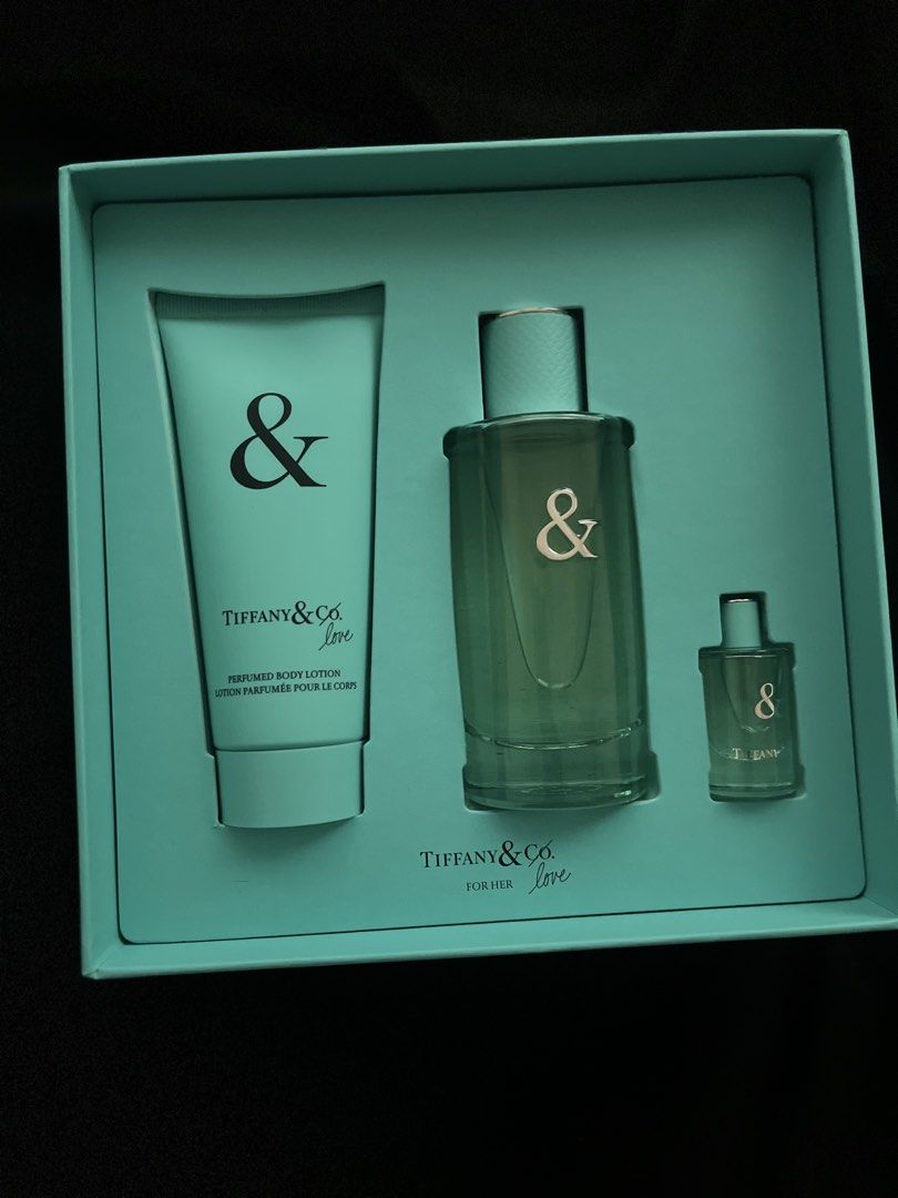 Tiffany & Co. Love For Her Perfume Gift Set (Category: Fragrance & Deodorants) located in Las Pinas. Submitted by everythingandanything00 (Listing ID 1461835674, Image 2). Description: - 100% Authentic Tiffany & Co. Love For Her Gift Set - Includes: Eau de Parfum spray, Body Lotion, Mini Eau de Parfum - Presented in the signature Tiffany Blue Box - Scent Profile: Fresh and floral - Ideal for gifting or personal indulgence Orginal price is 13,260.