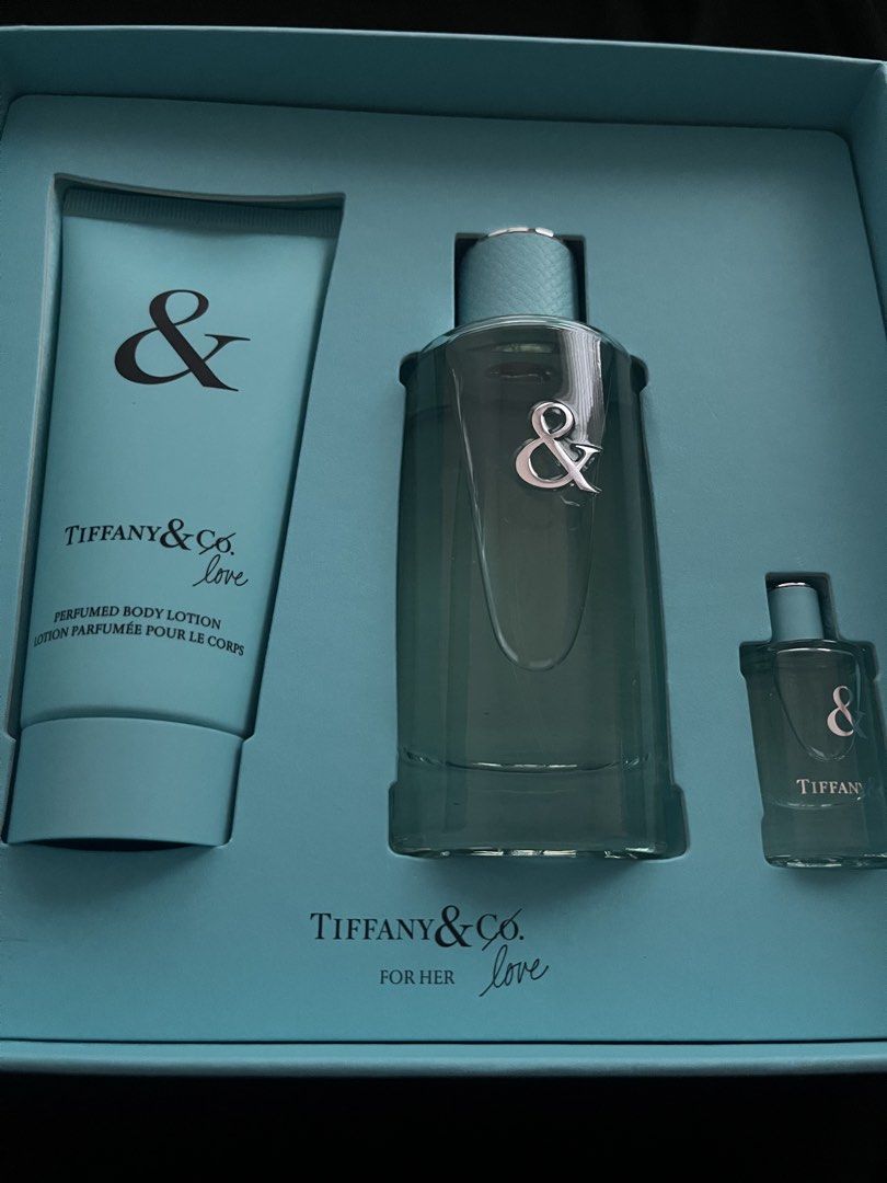 Tiffany & Co. Love For Her Perfume Gift Set (Category: Fragrance & Deodorants) located in Las Pinas. Submitted by everythingandanything00 (Listing ID 1461835674, Image 3). Description: - 100% Authentic Tiffany & Co. Love For Her Gift Set - Includes: Eau de Parfum spray, Body Lotion, Mini Eau de Parfum - Presented in the signature Tiffany Blue Box - Scent Profile: Fresh and floral - Ideal for gifting or personal indulgence Orginal price is 13,260.