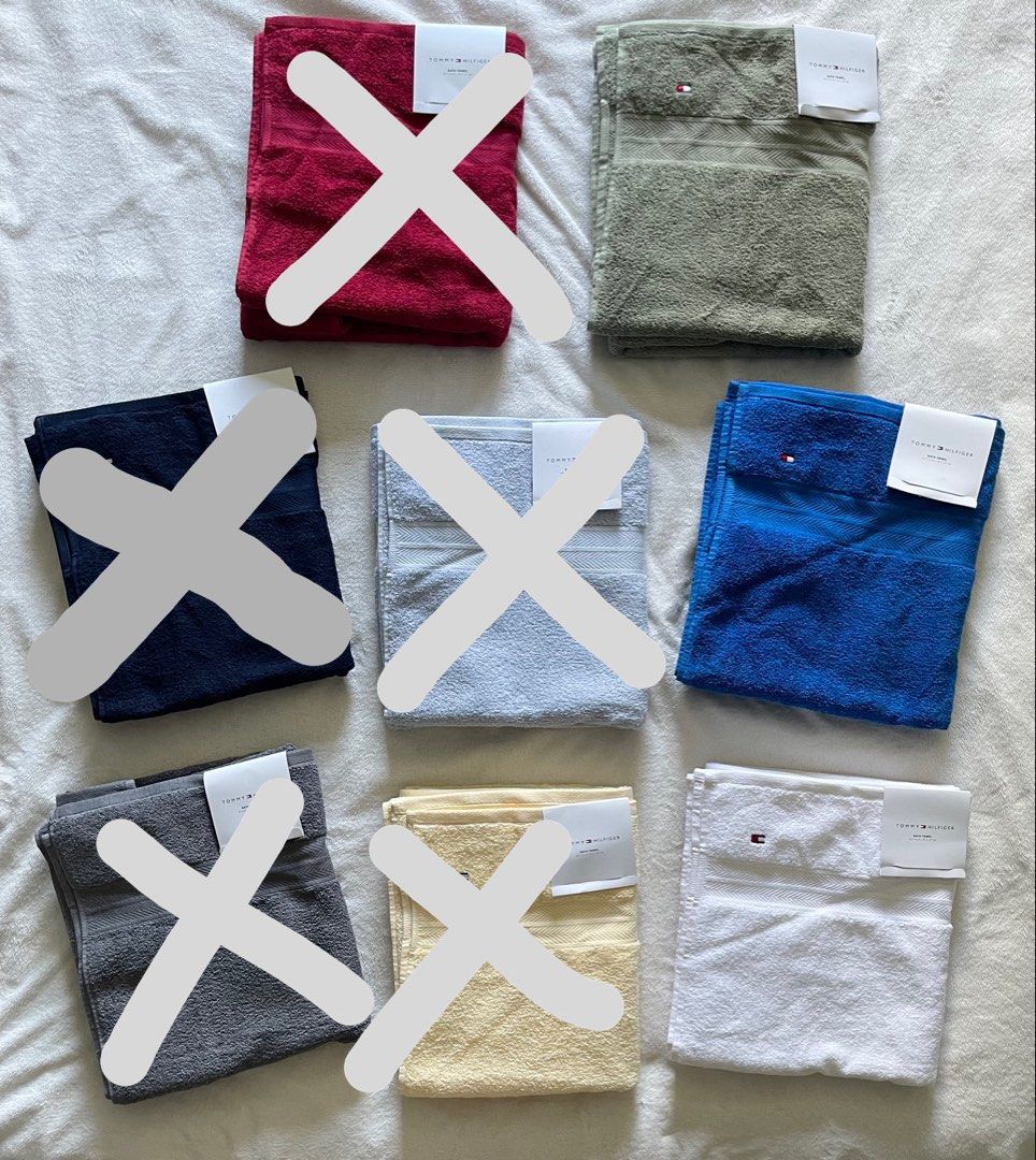 Tommy Hilfiger 100% Cotton Bath Towels (Category: Bath) located in Quezon City. Submitted by vivid_wish (Listing ID 1422299201, Image 1). Description: Authentic from 🇺🇸 Tommy Bath Towels 30in. X 54in. 100% cotton Available colors: Charcoal grey Scarlet Red True Blue ( light blue ) Electric Blue ( royal blue ) Midnight Blue Light Yellow Light Olive Green White.