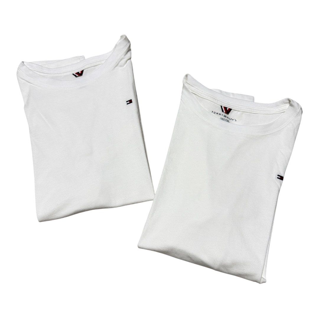 Tommy Hilfiger white shirt (Category: Babies & Kids Fashion) located in Lipa City. Submitted by lifestyled (Listing ID 1461852880, Image 1). Description: Tommy Hilfiger white shirts Size L (12-14) Aa-16” L- 21.5” Color rate 7/10 Sold as set 💯 Authentic.