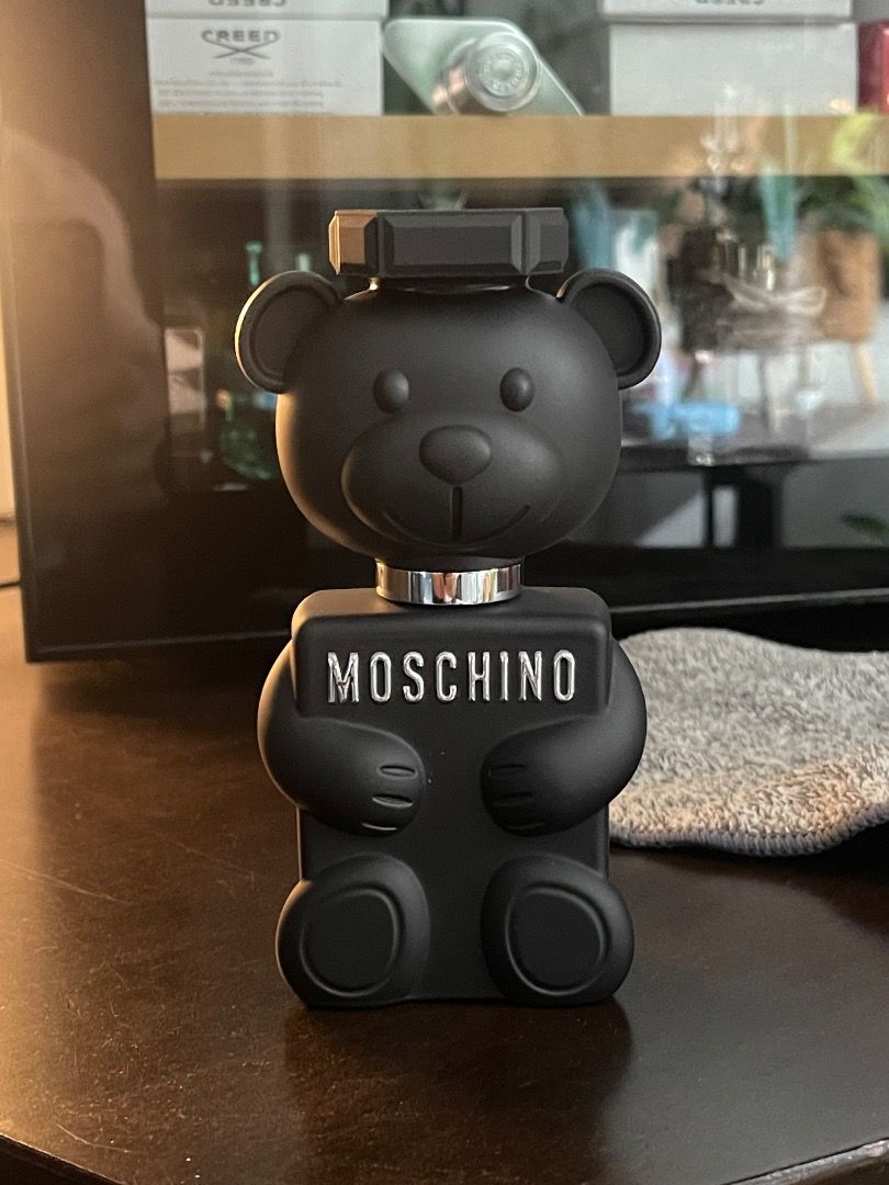 Toy boy 2 50ml (Category: Fragrance & Deodorants) located in Quezon City. Submitted by brightwall (Listing ID 1461799211, Image 1). Description: - Brand: Moschino - Fragrance: Toy Boy 2 - Size: 50ml - Color: Black - Design: Unique teddy bear bottle.