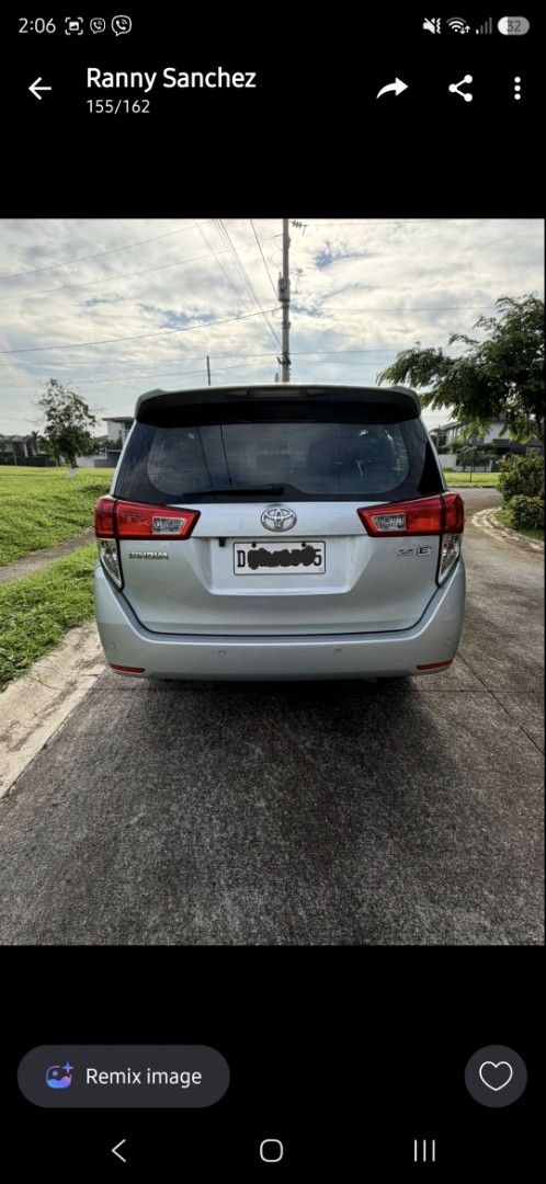 Toyota Innova (Category: Used Cars) located in Muntinlupa City. Submitted by corecarl23.1 (Listing ID 1461820121, Image 1). Description: 2021 innova 2.8 E 1st owned Lady driven no issues.