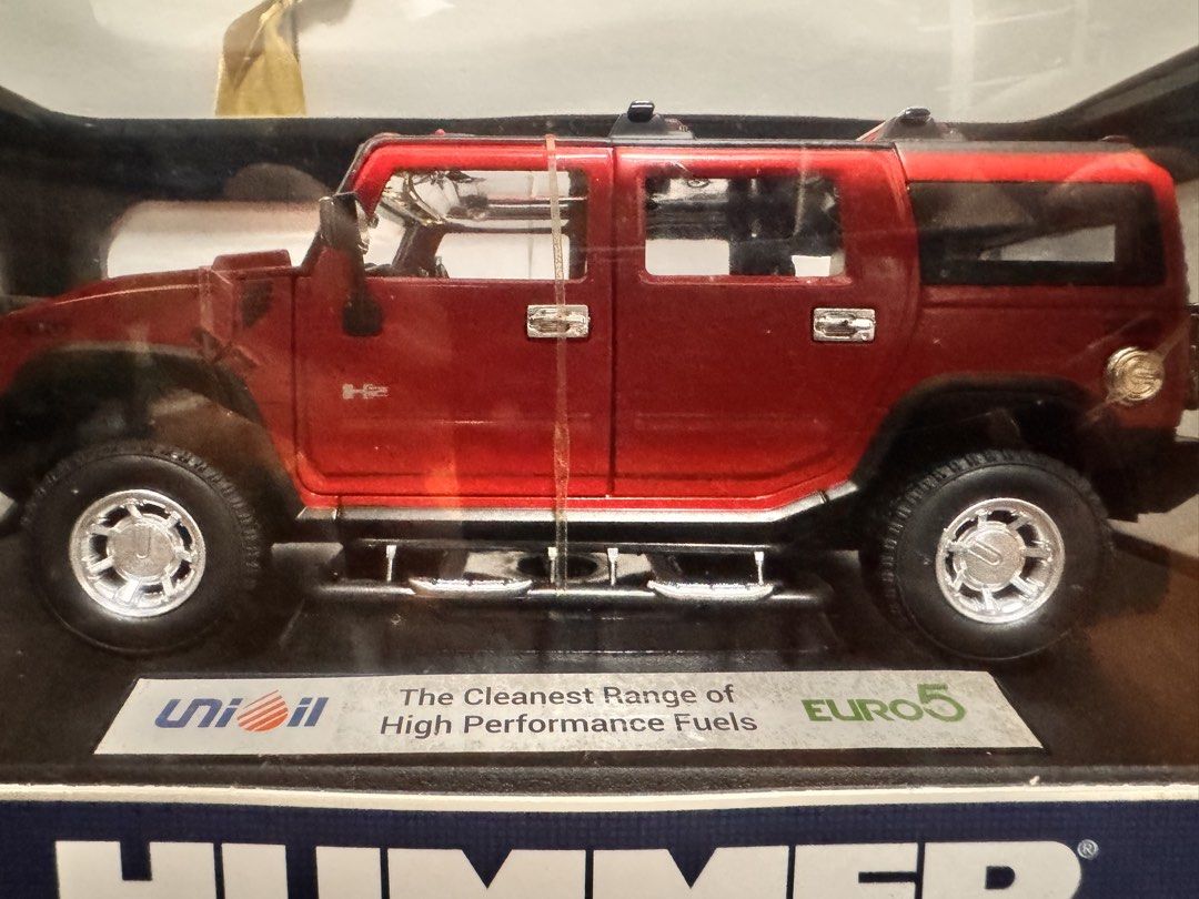 UNIOIL HUMMER (Red) (Category: Vehicle & Diecast Models) located in Quezon City. Submitted by helloandgoodbuy (Listing ID 1461824411, Image 2). Description: ✅ Brand new item. Never taken out of box. ✅ Box in great condition. ✅ Die cast vehicle. 1/24 Scale ✅ Hummer H2 ✅ August 2018 released. ✅ Excellent UNIOIL collectable. ✅ Meet up at Petron Atherton Fairview or SM Novaliches ✅ Delivery via Lalamove (buyer shoulders cost) or via LBC (Cash On Pick