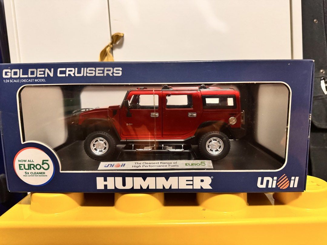 UNIOIL HUMMER (Red) (Category: Vehicle & Diecast Models) located in Quezon City. Submitted by helloandgoodbuy (Listing ID 1461824411, Image 1). Description: ✅ Brand new item. Never taken out of box. ✅ Box in great condition. ✅ Die cast vehicle. 1/24 Scale ✅ Hummer H2 ✅ August 2018 released. ✅ Excellent UNIOIL collectable. ✅ Meet up at Petron Atherton Fairview or SM Novaliches ✅ Delivery via Lalamove (buyer shoulders cost) or via LBC (Cash On Pick