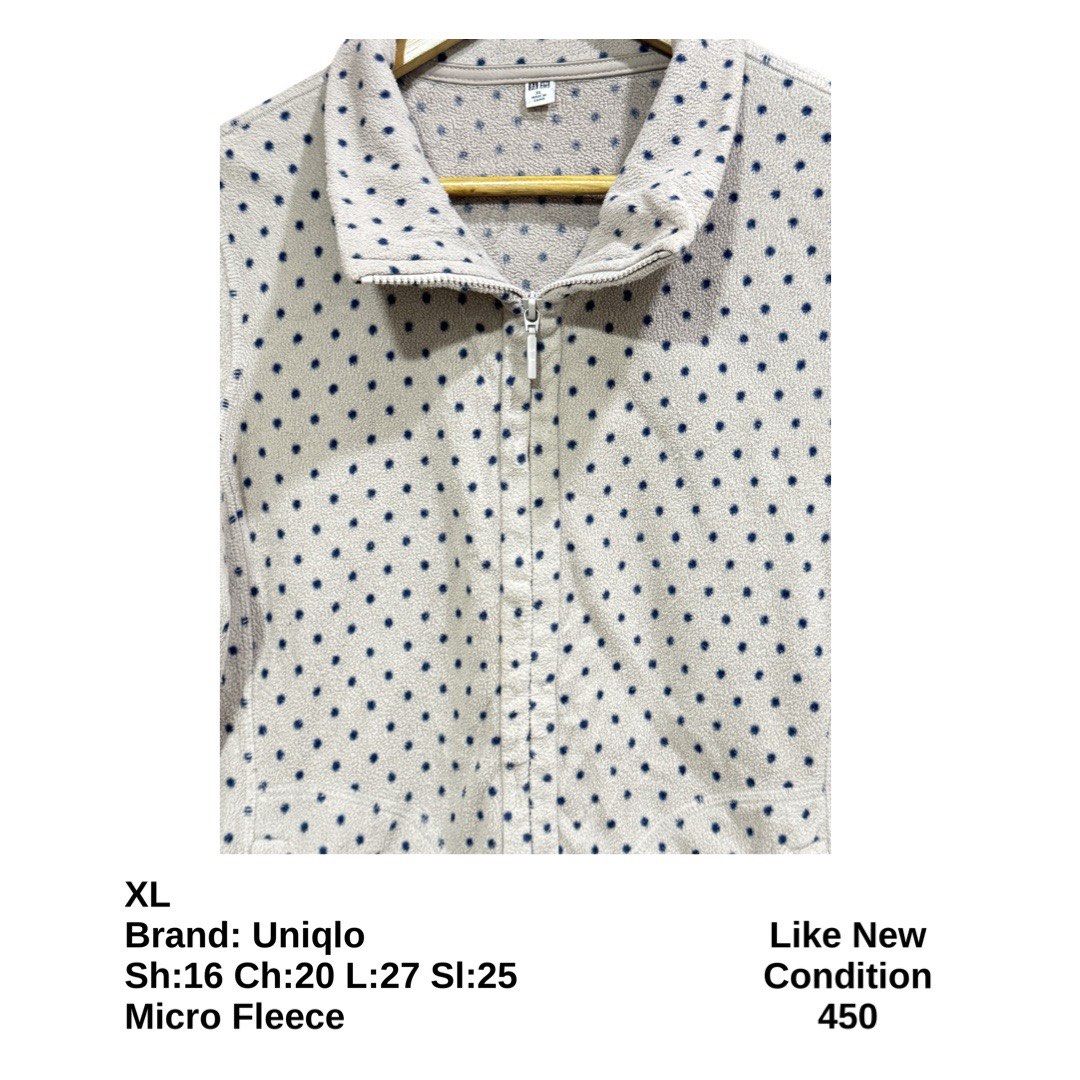 Uniqlo Polka Dots Fleece Jacket (Category: Coats, Jackets and Outerwear) located in Bulacan. Submitted by rlemonfashionshop (Listing ID 1461919676, Image 2). Description: Premium Class Quality Items. Actual Item on Photo with Good/Mint Condition. Message us for inquiries, more information and confirmation. Wash before wearing. Thank you so much..