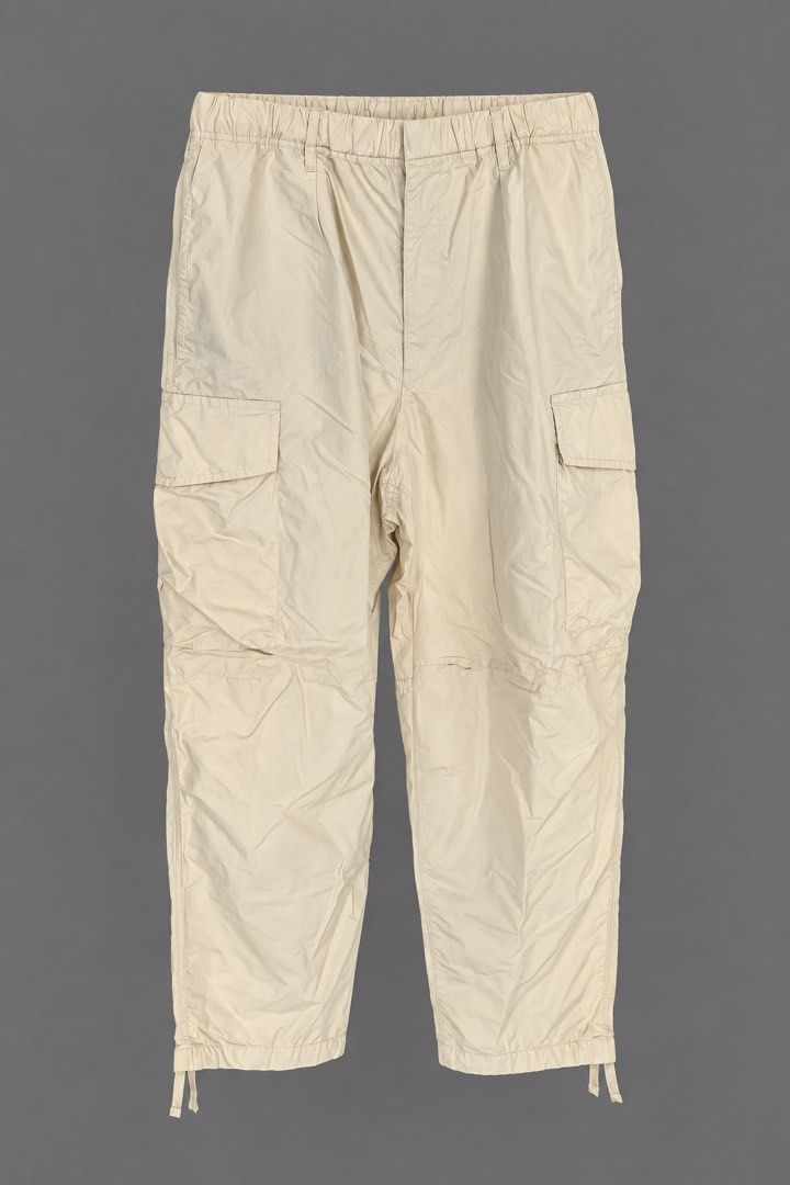 UNIQLO Relaxed Cargo Pants (Beige) (Category: Joggers) located in Manila. Submitted by socalkid (Listing ID 1461829047, Image 1). Description: UNIQLO Relaxed Cargo Pants (Beige) - Elastic waistband with drawstring - 6 total pockets on front and sides Size: L on tag 17’ - waist (fits 34) 27’ - inseam ✅ Like new, used twice 💯% Authentic 🇯🇵 Bought in Tokyo 💵 Price slightly negotiable 🛵 On-hand | Ready to ship ⚠️ Free shipping for purchases of t