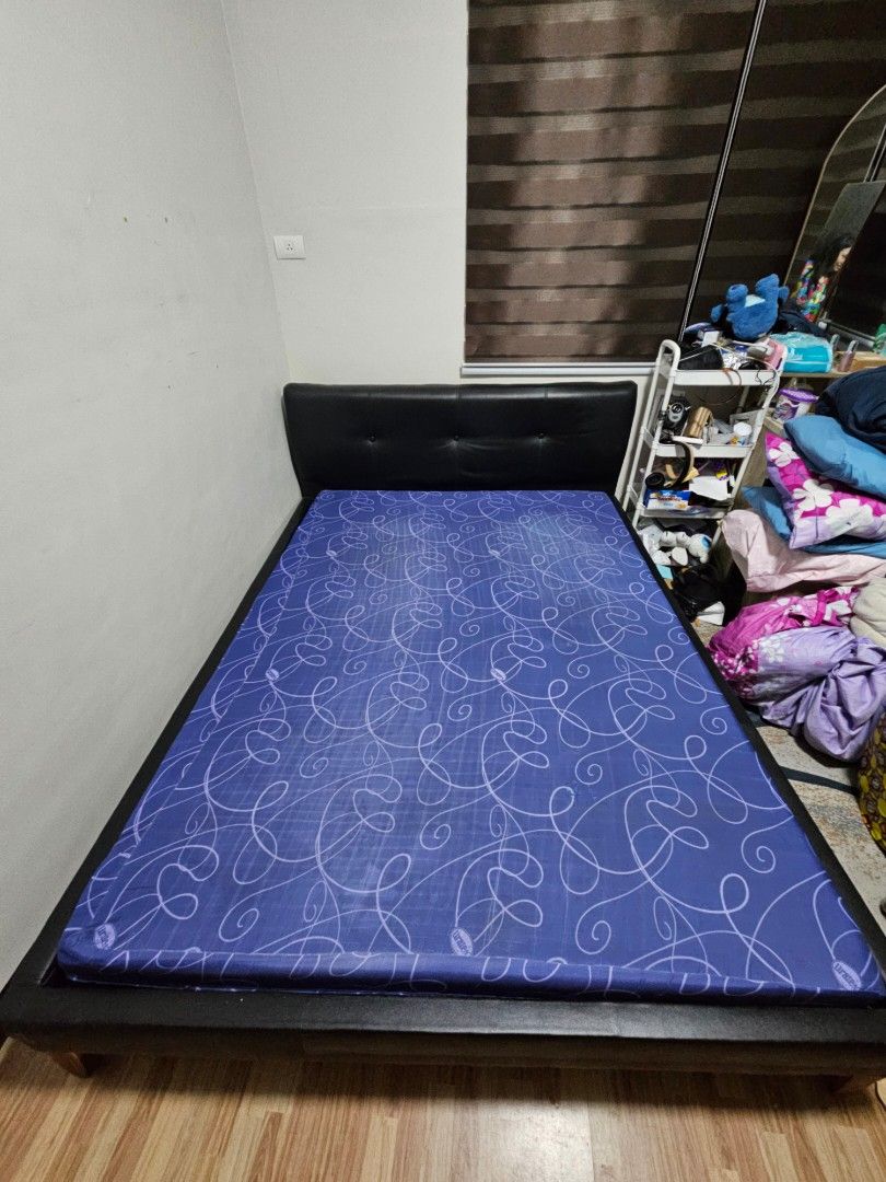 Uratax Foam Single Bed Frame with Mattress (Category: Bed Frames & Mattresses) located in Manila. Submitted by noblestone-83c2 (Listing ID 1461980285, Image 3). Description: FOR SALE: BEDFRAME & URATEX MATTRESS* *‼️Price: ₱8,000 set (Pick-up )/Delivery(shouldered by buyer) Negotiable Location: Soldiers Hills Village‼️* *DETAILS:* *1. Bedframe* - Size: 60" x 79" double size - Condition: Used for 1 year. *2. Uratex Foam Mattress* - Size: 54" x 75" 