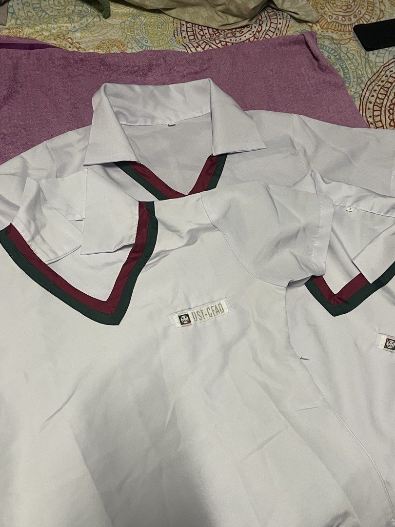 UST CFAD Women’s Type A Uniform (SMALL & MEDIUM) (Category: Shirts) located in Quezon City. Submitted by persehauls (Listing ID 1461909194, Image 3). Description: - (SMALL) have ONE (1) pc! 350 php. was bought at orig price mismo sa ust for 550 pesos. - (MEDIUM) have ONE (1) pc! 400 php. was also bought at orig price for 575 pesos. - RFS: shifted schools + will never wear it again + sayang nakatambak lang here - these type A uniforms were only us
