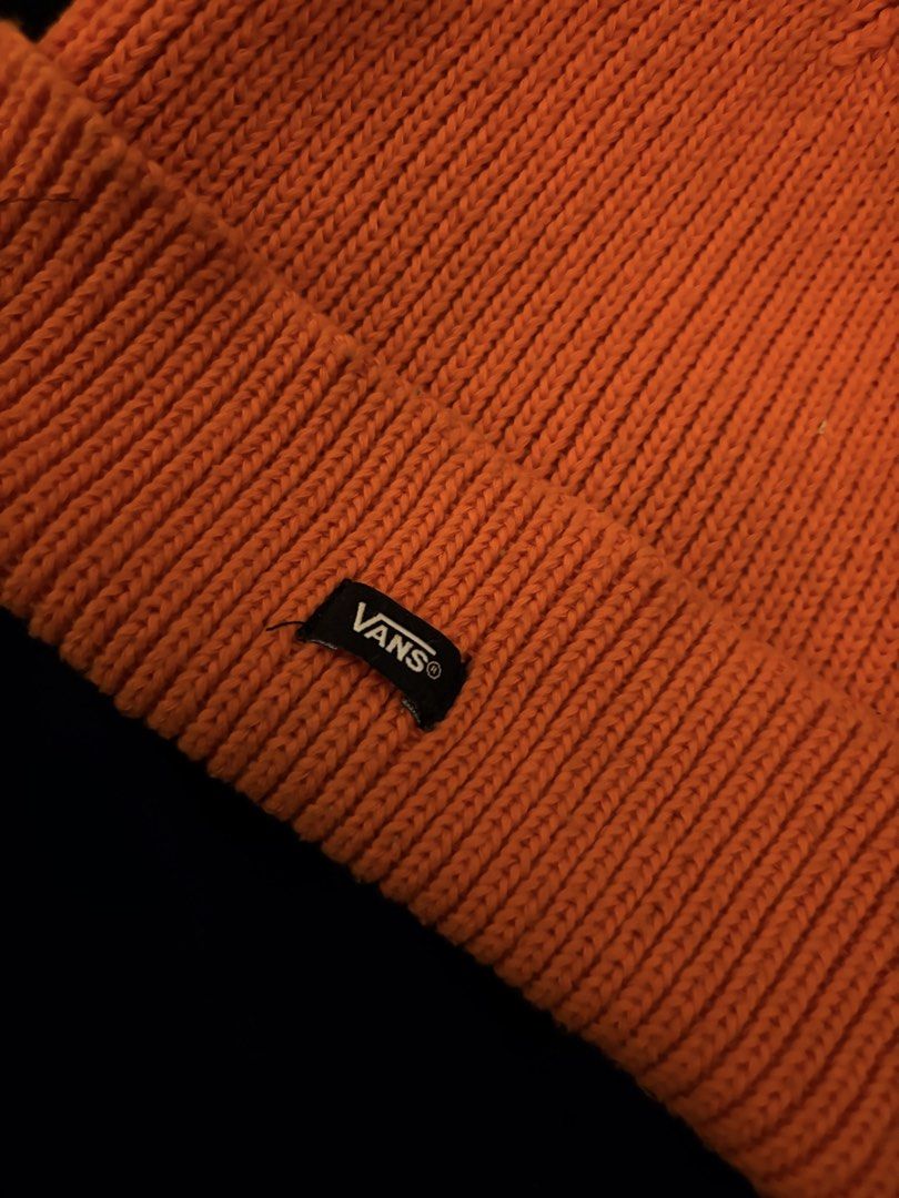 Vans Orange Knit Beanie (Category: Caps & Hats) located in Manila. Submitted by finderskeepersmnl_092026 (Listing ID 1461959165, Image 2). Description: - Orange Vans beanie - Ribbed knit material for warmth - Classic Vans logo patch on the front - Made in Indonesia - Ideal for keeping warm during colder days.