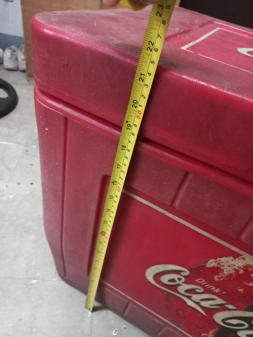 Vintage Coca-Cola Cooler Box Ice Chest (early 2000) (Category: Food Organization & Storage) located in Manila. Submitted by epicrabbit-968a (Listing ID 1461877019, Image 3). Description: - Classic red Coca-Cola cooler box - Ideal for parties and outdoor events - Fully functional for keeping drinks cold - Approximately 23 inches in length - A cool collectible for Coca-Cola enthusiasts.