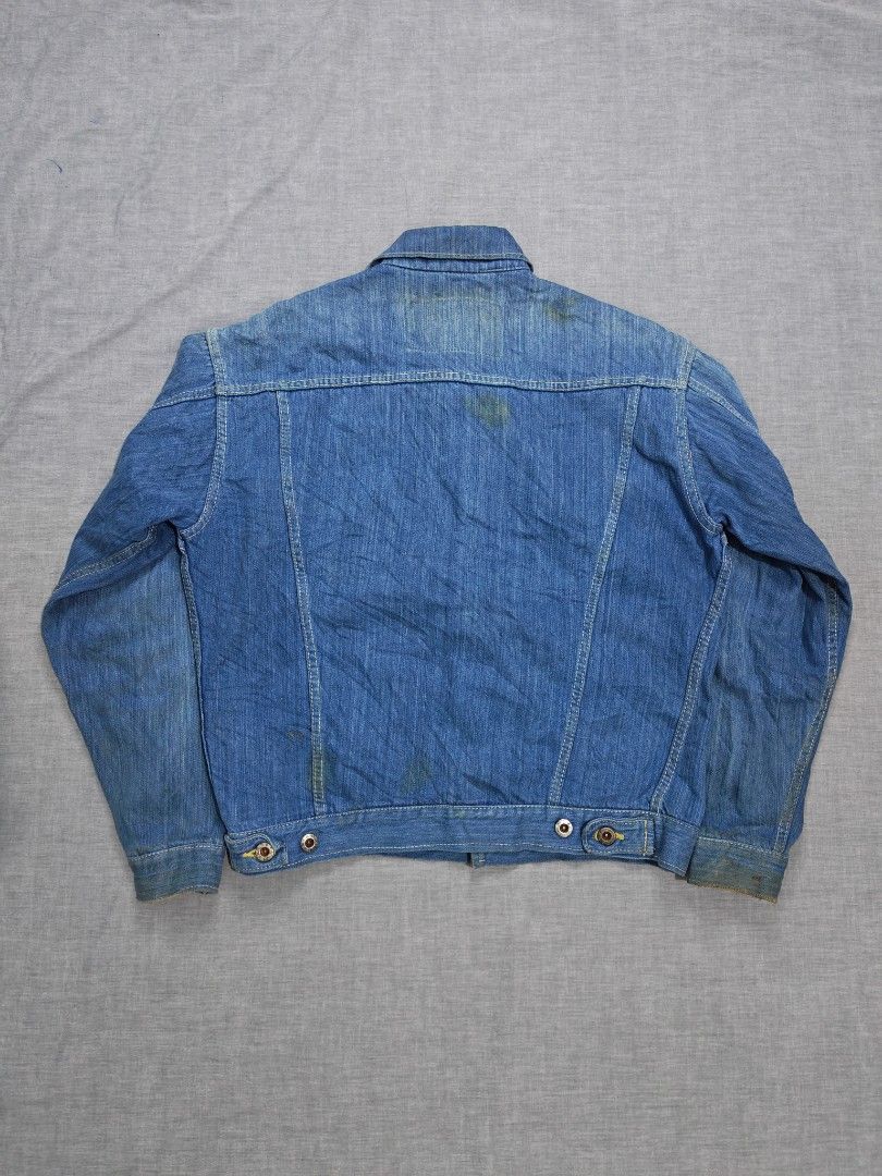 vintage Leem selvedge denim jacket (Category: Coats, Jackets and Outerwear) located in Baguio. Submitted by used_clothing2600 (Listing ID 1461851073, Image 2). Description: vintage Leem selvedge denim jacket size large good condition pit to pit 21.5 length 23 shoulders 19 sleeve length 22.5 P 3,880.