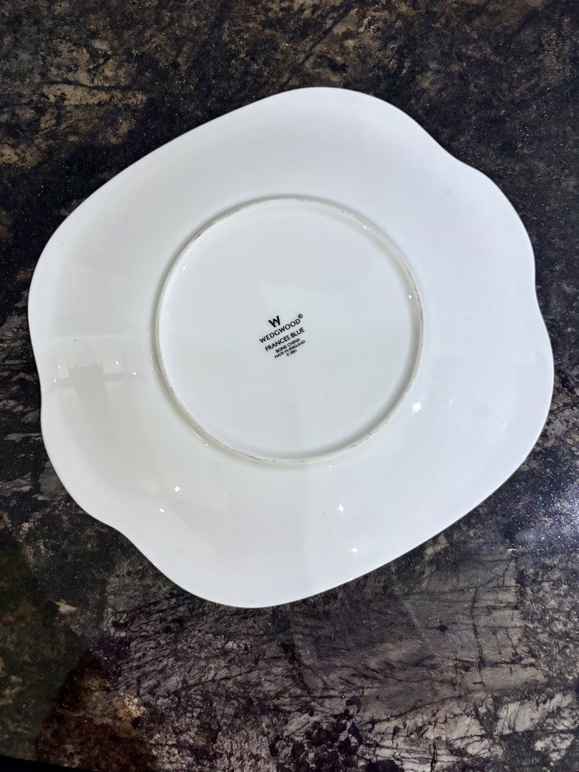 Wedgwood Frances Blue Eared Serving Platter (Category: Dinnerware & Cutlery) located in Manila. Submitted by foundhouseph (Listing ID 1461922580, Image 3). Description: Wedgwood Frances Blue Eared Serving Platter Price: 450php Qty: 1pc. only Condition: VGC Dimension: 10 inches.