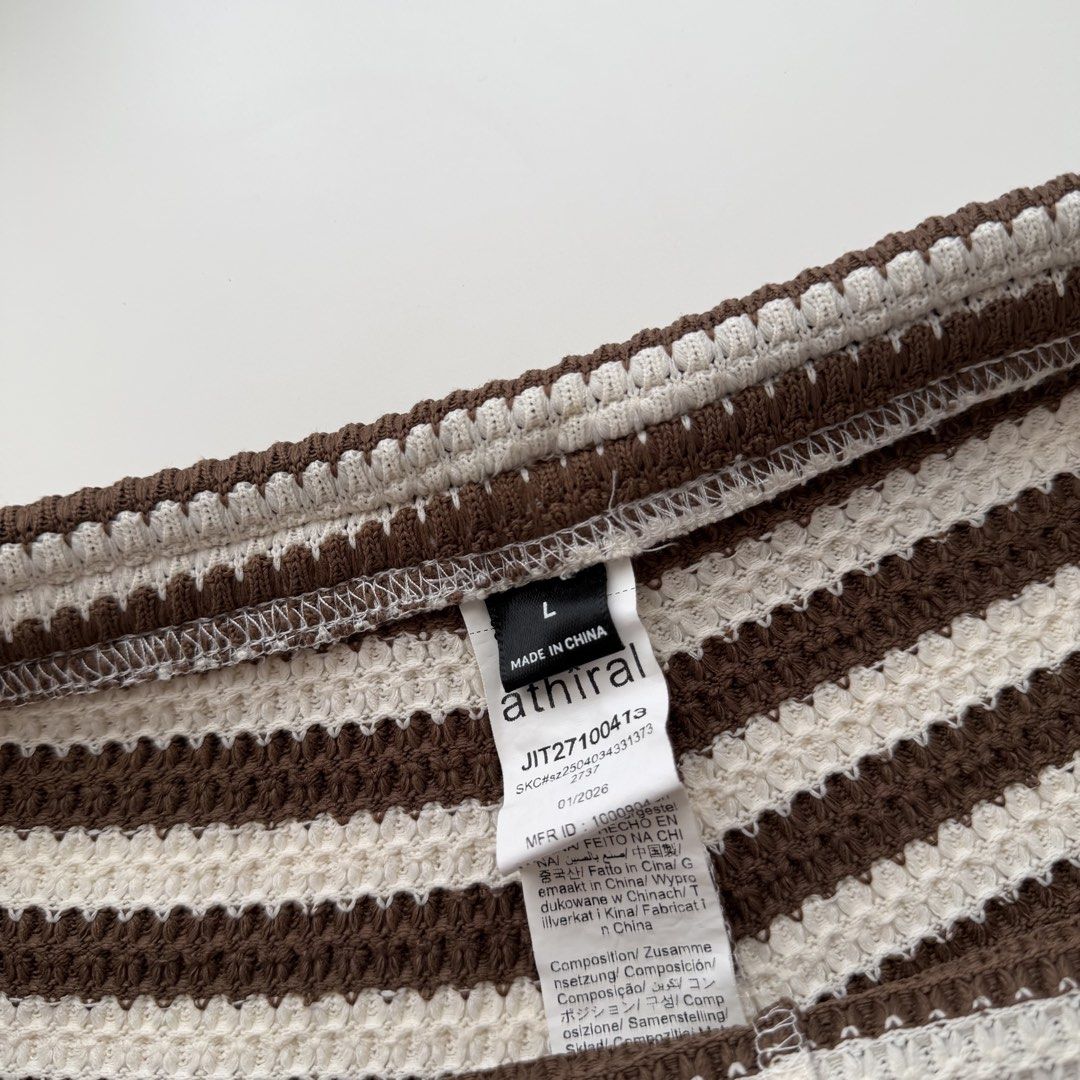 White and Brown Stripes Shorts (Category: Shorts) located in Las Pinas. Submitted by francesca.finds (Listing ID 1461824931, Image 3). Description: - LAST PRICE - no photo when worn - 4th photo not mine.