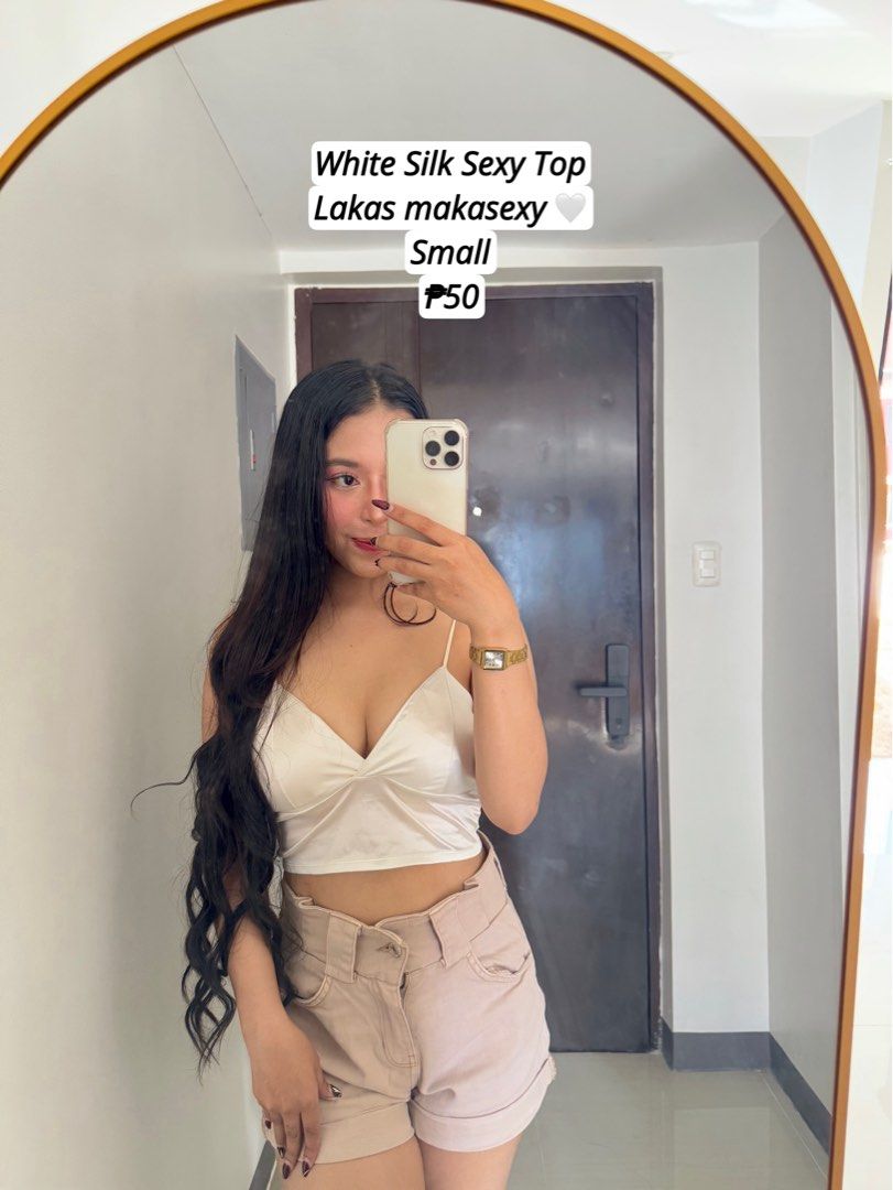 White Silk Sexy Crop Top (Category: Others Tops) located in Quezon City. Submitted by ronavillezar (Listing ID 1462019051, Image 1). Description: - White silk crop top - V-neckline with spaghetti straps - Super cute and sexy design - Ideal for going out or a night on the town - Fits size small - Great deal!.