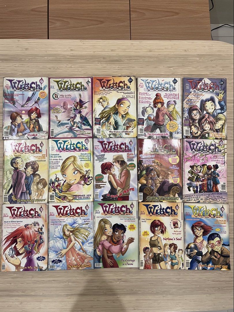 W.I.T.C.H. magazines bundle (29 issues) (Category: Magazines) located in Quezon City. Submitted by karrylsells (Listing ID 1461872920, Image 1). Description: Letting go of my collection of original W.I.T.C.H. comic magazines from the early 2000s. Perfect for collectors looking to complete their sets or millennials wanting a dose of nostalgia. ✨ Details: •Quantity: 29 issues total • Condition: Pre-loved. Pages are readable, but expect shelf wear a