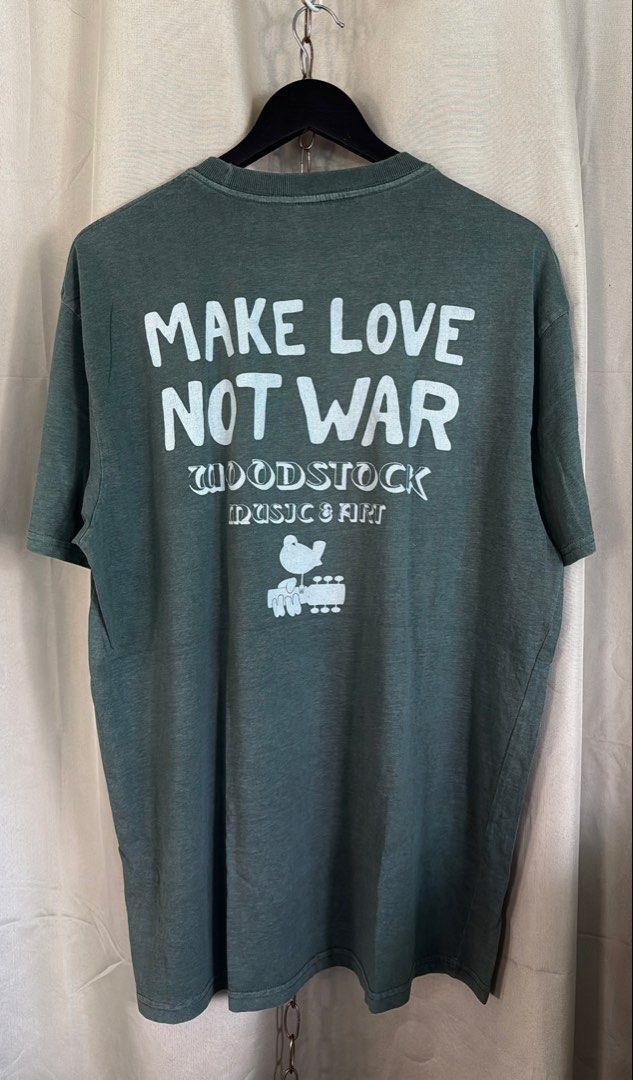 WOODSTOCK (Category: Tshirts & Polo Shirts ) located in Cavite. Submitted by handpickedshirts (Listing ID 1462018028, Image 3). Description: Brand new Faded green in actual - style Faded prints - style Large on tag Approx L30in W23in laid flat.