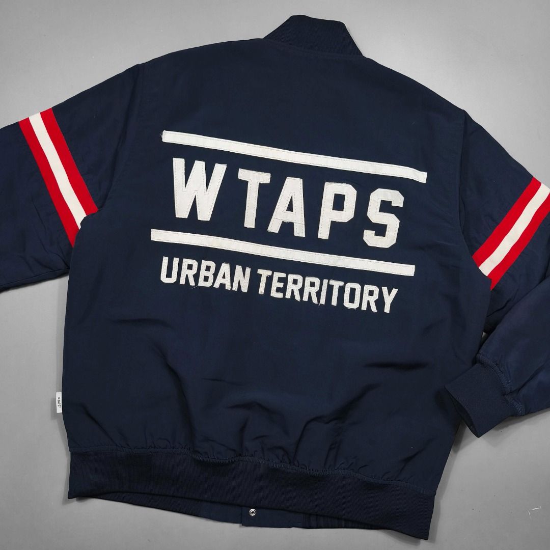 WTAPS BOMBER JACKET (Category: Coats, Jackets and Outerwear) located in Baguio. Submitted by curatedandselected (Listing ID 1461911187, Image 3). Description: Size: large Dimes: 25.5W x 28.5L Condition: 9.5/10 Fabric: satin nylon.
