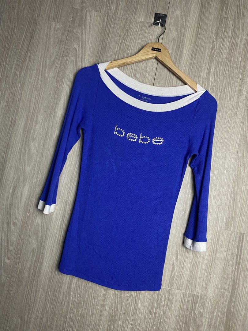Y2K BEBE STUDDED TOP (Category: Blouses) located in Marikina City. Submitted by ilayastreetarchives_ (Listing ID 1461856918, Image 2). Description: Y2K BEBE STUDDED TOP Size Tagged: Medium Width/Waist: 15 Length: 25 Condition: 9/10 (good) Issues: None Color rate: 9/10 M/Mine: 380 PHP.