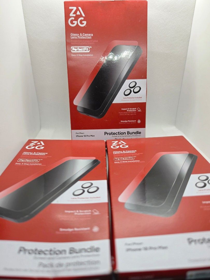 Zagg tempered glass for iphone 18 pro max with camera lens protector (Category: Other Mobile & Gadget Accessories) located in Las Pinas. Submitted by jhered (Listing ID 1461821794, Image 1). Description: Sale Brandnew Original With camera lens protector Las pinas area.