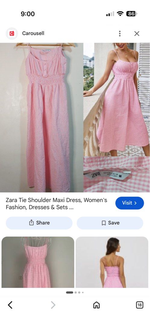 Zara Gingham Midi Dress Pink Spaghetti Strap (Category: Dresses) located in Manila. Submitted by raymond28165 (Listing ID 1461930013, Image 3). Description: - Cute pink gingham midi dress from Zara - Features a smocked bodice - Adjustable spaghetti straps - Button details down the front - Perfect for summer days out or a casual picnic - Lightweight and comfortable fabric - Great for pairing with sandals or sneakers.