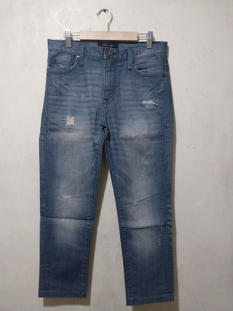 Zara Men Blue Distressed Jeans (Category: Jeans) located in Manila. Submitted by PrinceDani.Clothing (Listing ID 1461850320, Image 2). Description: zara man denim pants Size 29in waist 33in length excellent condition .