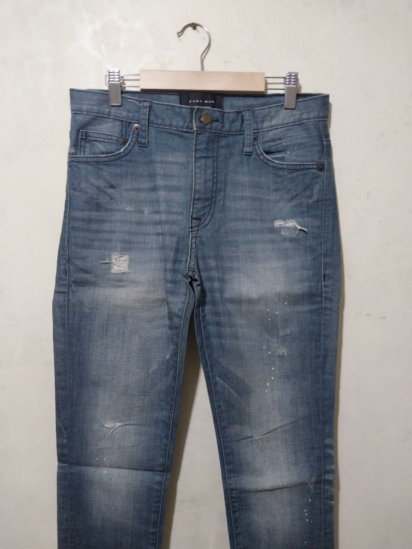 Zara Men Blue Distressed Jeans (Category: Jeans) located in Manila. Submitted by PrinceDani.Clothing (Listing ID 1461850320, Image 3). Description: zara man denim pants Size 29in waist 33in length excellent condition .
