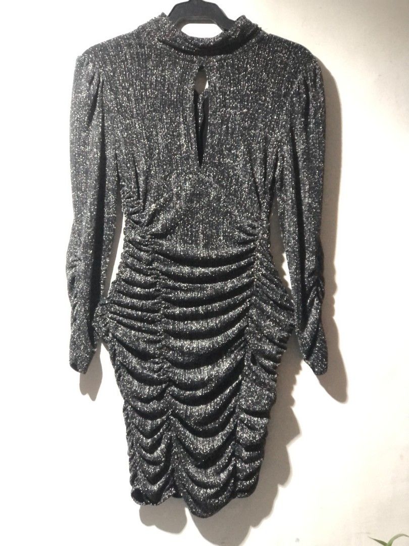 Zara metallic ruched dress (Category: Dresses) located in Manila. Submitted by hollysansh (Listing ID 1461992953, Image 1). Description: .