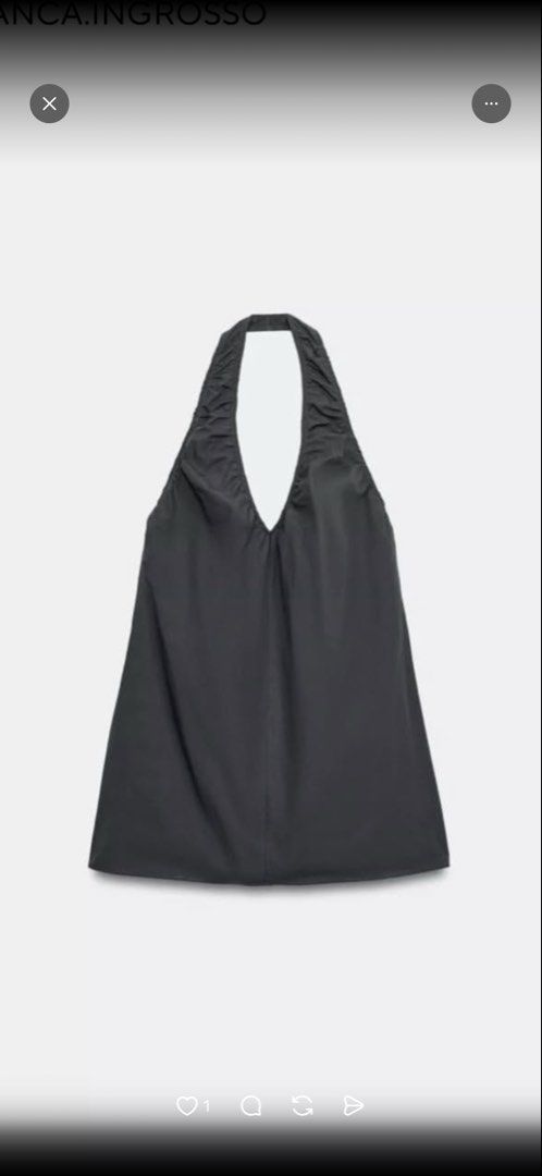 Zara Poplin Halter Top in Small (Category: Sleeveless) located in Angeles City. Submitted by shbe.shps (Listing ID 1461866291, Image 1). Description: Brand new with tag Dress, but also cute pag worn with straight pants! :).