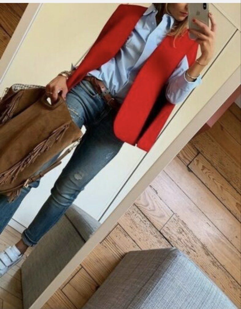 Zara Red Cape Blazer Jacket (Category: Coats, Jackets and Outerwear) located in Las Pinas. Submitted by everythingandanything00 (Listing ID 1461802158, Image 3). Description: - Zara red cape blazer orginal price is 6000 only used twice - Open front design - Features stylish split sleeves - Effortlessly transitions from casual to formal - Ideal for making a statement at work or on a night out - Pairs perfectly with jeans or trousers - it’s XL on t