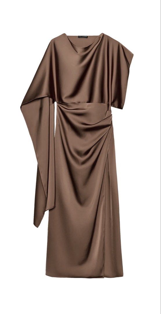 BNWT Zara Satin Cape Midi Dress (Category: Dresses) located in Cebu City. Submitted by jad088 (Listing ID 1461954021, Image 1). Description: BNWT size XS Srp ₱3595 .