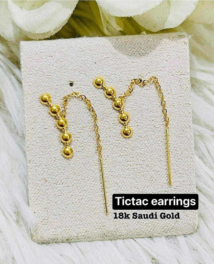 18K Saudi Gold Bubble Tic-tac Earrings (Category: Earrings) located in Caloocan City. Submitted by cheskhaionlinestore2.0 (Listing ID 1462048588, Image 1). Description: 18K Pure Saudi Gold Bubble Tictac ₱2950 only 📌 🍒 Pawnable/ Nasasangla💯 🍒 Brandnew 💯 🍒 Ship via JNT/ LBC 🍒 Lalamove for same day delivery 🍒 We accept COD COP with downpayment to avoid cancellation of orders ⚡ How to Order? Please feel free to message us directly 🙏🏻 Cheskh