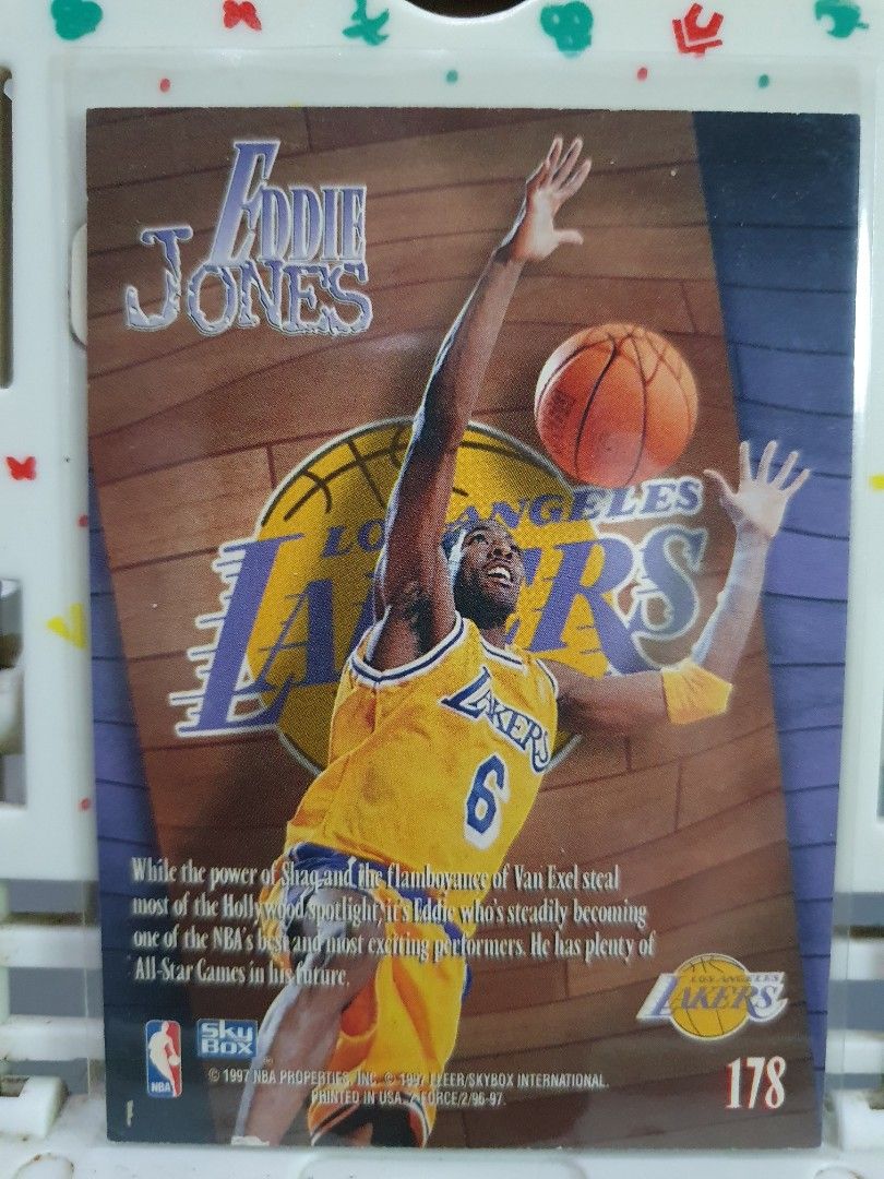 1996-97 Skybox Z Force - [Base] #178 Eddie Jones (Category: Raw Singles) located in Quezon City. Submitted by collectionneursonline88 (Listing ID 1345795894, Image 2). Description: 🔄 Meetups Balintawak Camachile 7/11 Quezon City 🛵 Shipping : - Lalamove ( except Provincial) - Flash Express - GogoExpress - LBC 📥 Payment : cash on meetups Gcash Los Angeles Lakers.