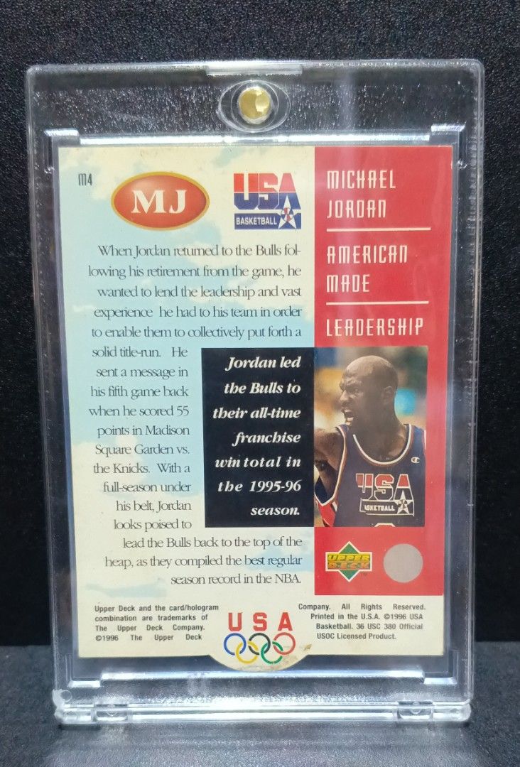 1996 USA Die-cut Michael Jordan (Category: Vintage Collectibles) located in Paranaque City. Submitted by limitedrun (Listing ID 1462058993, Image 2). Description: Condition: Near Mint, Dirt lower part at the back Item Location: Parañaque City PAYMENT: •Bank deposit - BPI, GCash,Maya, GoTyme SHIPPING: •JnT, Grab Express, Lalamove (buyer shoulders shipping fee).