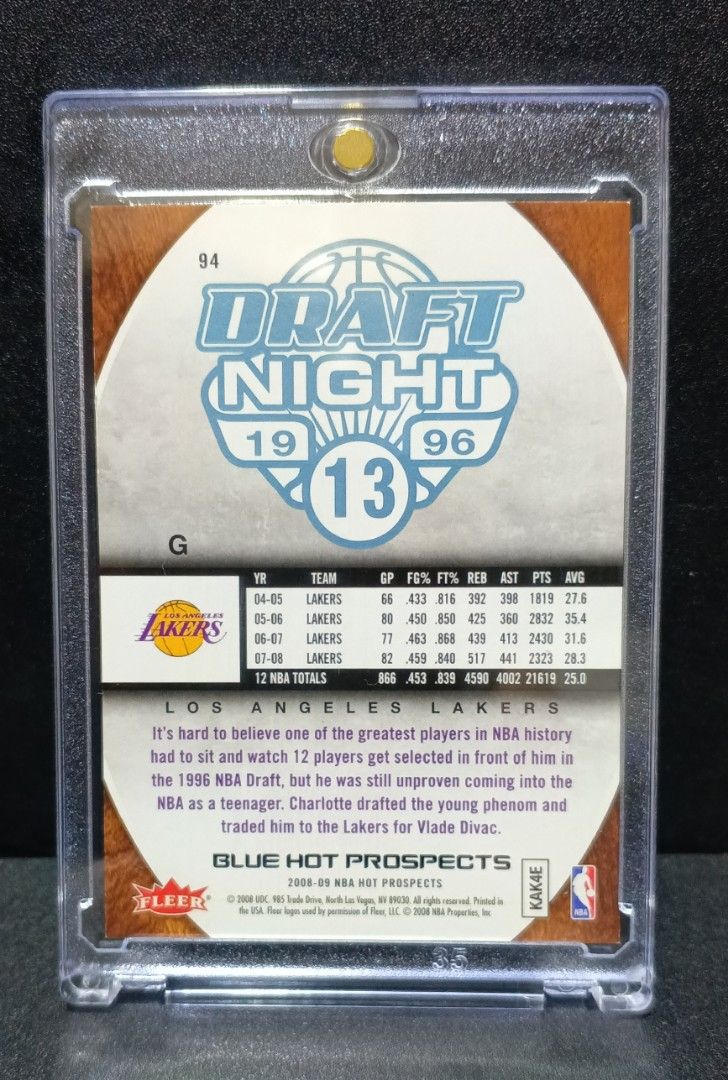 2008 Draft Night Kobe Bryant (Category: Vintage Collectibles) located in Paranaque City. Submitted by limitedrun (Listing ID 1462056443, Image 2). Description: Condition: Near Mint Item Location: Parañaque City PAYMENT: •Bank deposit - BPI, GCash,Maya, GoTyme SHIPPING: •JnT, Grab Express, Lalamove (buyer shoulders shipping fee).