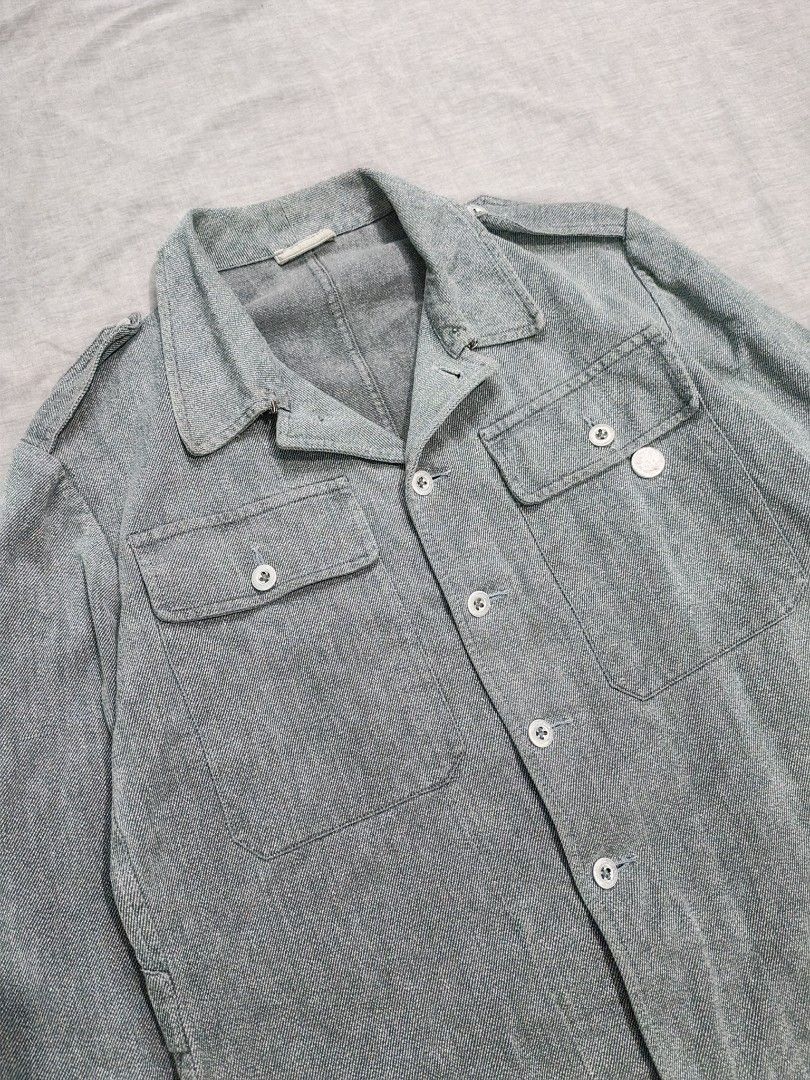 50s swiss army salt & pepper work jacket (Category: Coats, Jackets and Outerwear) located in Baguio. Submitted by used_clothing2600 (Listing ID 1462159760, Image 3). Description: 50s swiss army salt & pepper work jacket verygood condition size medium pit to pit 22.5 length 26 shoulders 18.5 sleeve length 23.5 P 2,980.