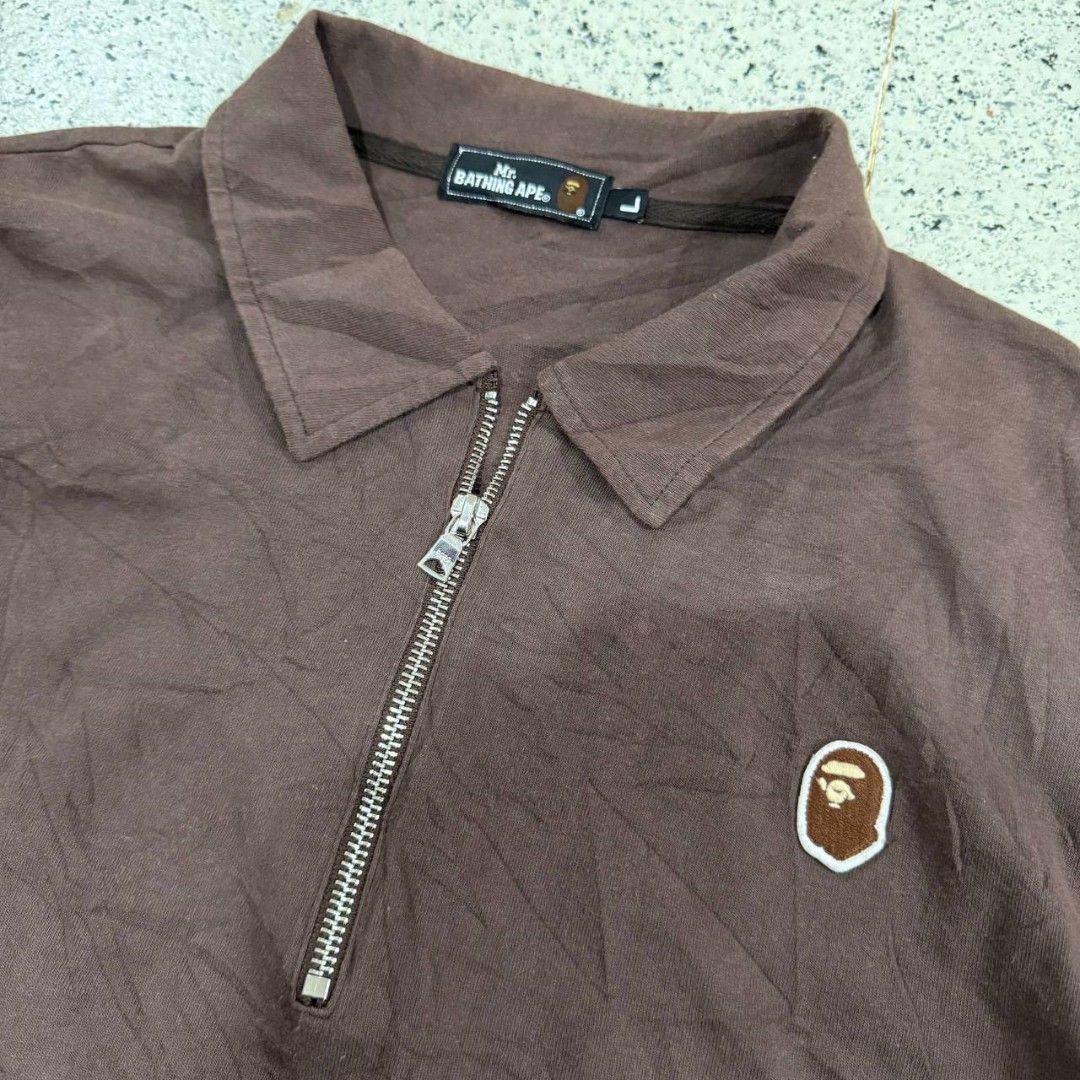 A Bathing Ape poloshirt quarterzip choco brown (Category: Tshirts & Polo Shirts ) located in Valencia. Submitted by kentmorgia.462 (Listing ID 1462055290, Image 3). Description: .