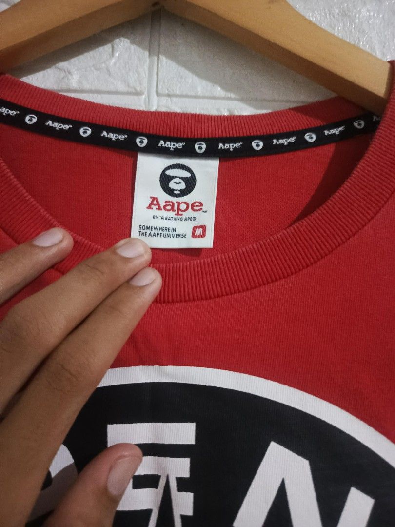 AAPE RED (Legit) (Category: Formal Shirts) located in Agoo. Submitted by fitzmatic15 (Listing ID 1462257165, Image 3). Description: AAPE Red Tee Legit Small 19x27.5 excellent condi napakasolid 🔥🔥.