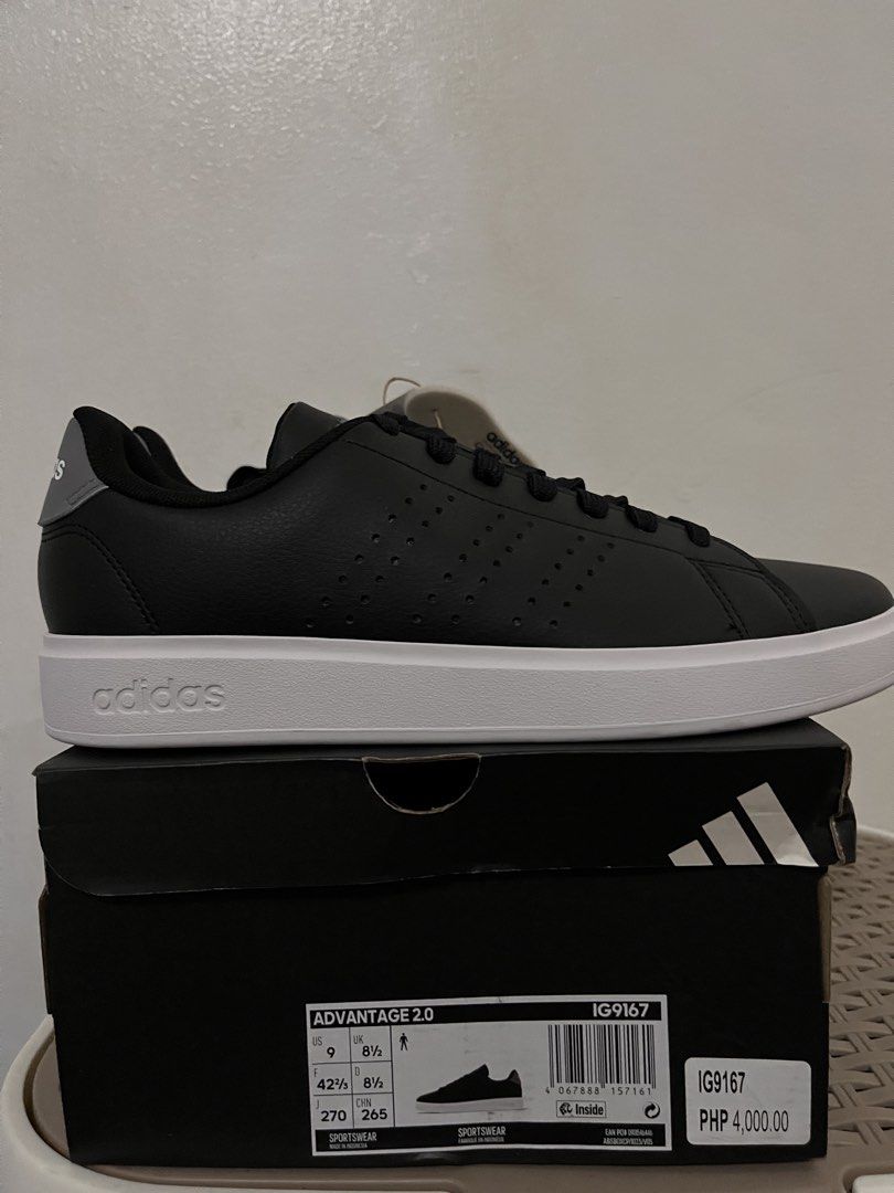 Adidas Advantage 2.0 Black Sneakers (Category: Sneakers) located in Meycauayan. Submitted by ranastridran (Listing ID 1462048129, Image 1). Description: - Brand: Adidas - Model: Advantage 2.0 - Color: Black - Size: US 9 / UK 8.5 / EU 42.5 / CM 270 - Condition: Comes with original box - Ideal for: Everyday wear - Grab them now!.