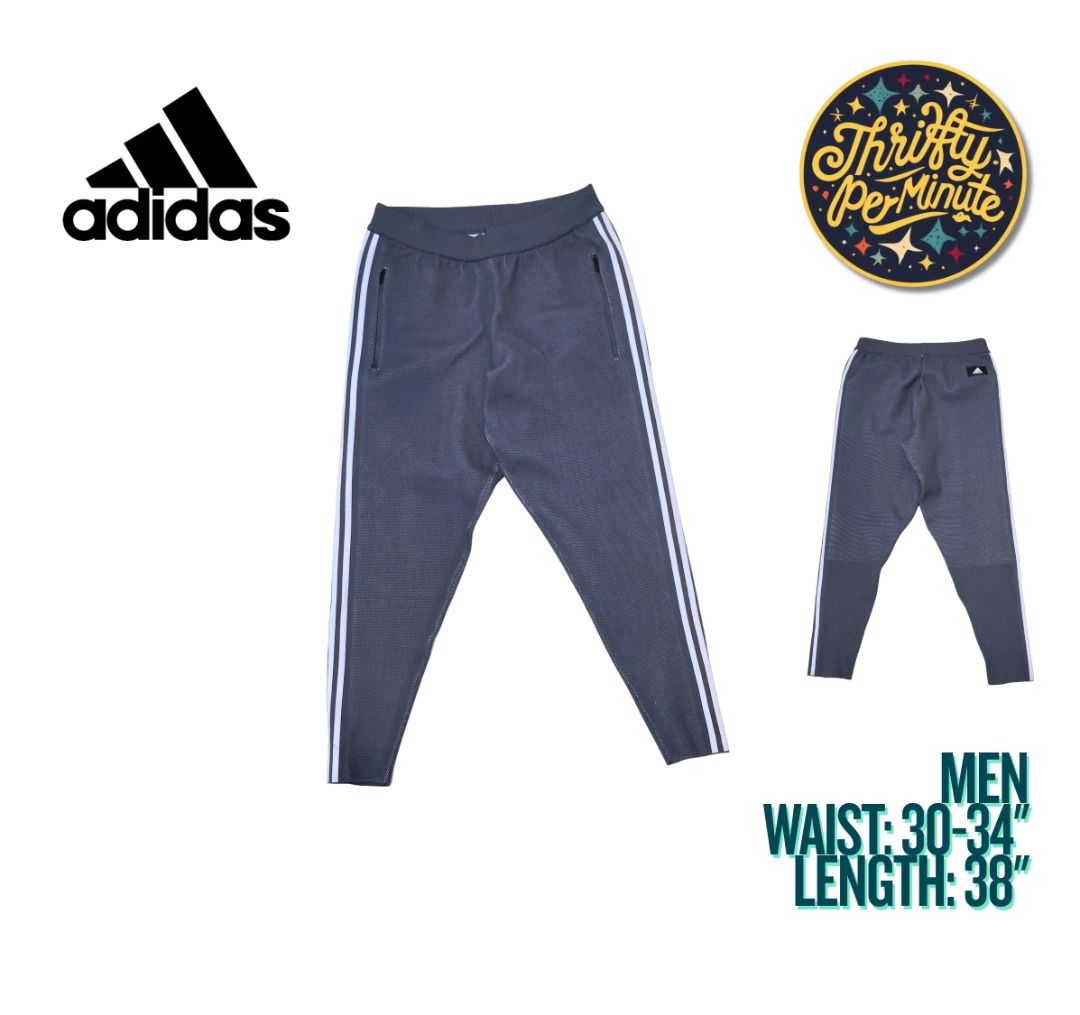 Adidas Gray Ribbed Knit Track Pants (Category: Joggers) located in Bacolor. Submitted by thriftyperminute (Listing ID 1462206021, Image 1). Description: -May ilang pulls/himulmol -This is a pre-loved or thrifted item so please manage your expectations. -Color may slightly differ due to lighting or with the settings of the device used to view the photos -"Mine" now, pay now policy -Payment through gcash -Sure buyers only, please -No cancellation o