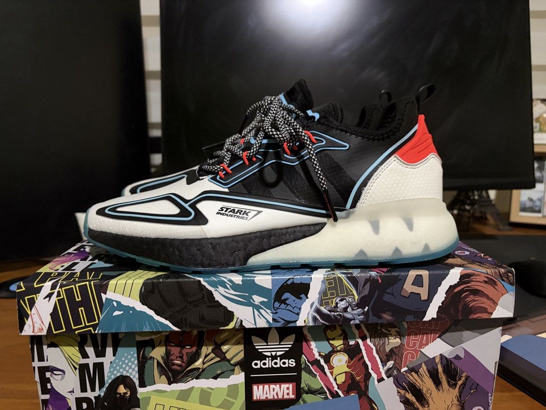 Adidas x Marvel Stark Industries ZX (Category: Sneakers) located in Pasig City. Submitted by ethan_dlc (Listing ID 1462198364, Image 1). Description: adidas ZX 2K Boost x Stark Industries Size 10.5 Used 1x indoors only but brand new condition Great for collectors. Hard to find in the Philippines.